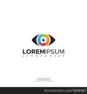 visual media related logos, symbols, icons and signs. Vector set of different eye themes in various drawing styles Vector Illustration