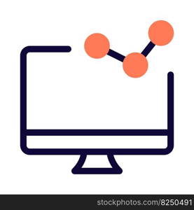 Visual representation of data on desktop screen.