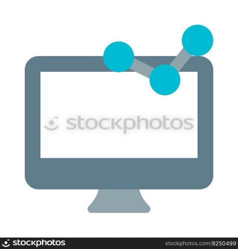 Visual representation of data on desktop screen.