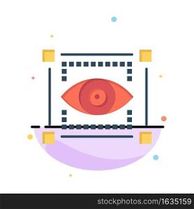 Visual, View, Sketching, Eye Abstract Flat Color Icon Template