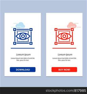 Visual, View, Sketching, Eye Blue and Red Download and Buy Now web Widget Card Template