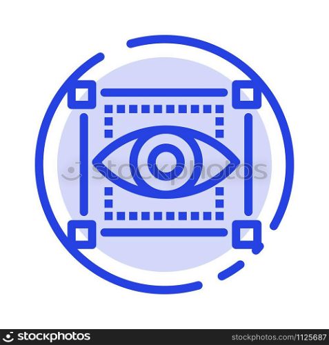 Visual, View, Sketching, Eye Blue Dotted Line Line Icon