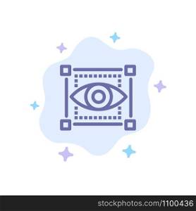 Visual, View, Sketching, Eye Blue Icon on Abstract Cloud Background