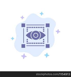 Visual, View, Sketching, Eye Blue Icon on Abstract Cloud Background