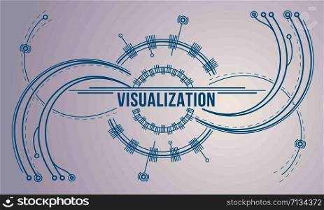 Visualization concept background. Outline illustration of visualization vector concept background for web design. Visualization concept background, outline style
