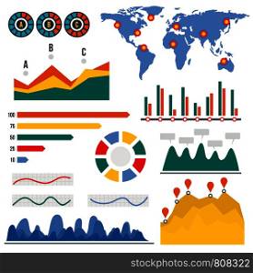 Visualization infographic. Flat illustration of visualization vector infographic for web design. Visualization infographic, flat style