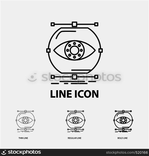 visualize, conception, monitoring, monitoring, vision Icon in Thin, Regular and Bold Line Style. Vector illustration. Vector EPS10 Abstract Template background
