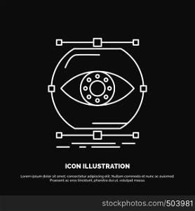 visualize, conception, monitoring, monitoring, vision Icon. Line vector symbol for UI and UX, website or mobile application. Vector EPS10 Abstract Template background