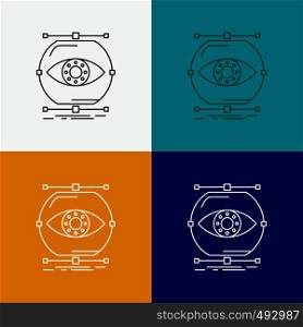 visualize, conception, monitoring, monitoring, vision Icon Over Various Background. Line style design, designed for web and app. Eps 10 vector illustration. Vector EPS10 Abstract Template background