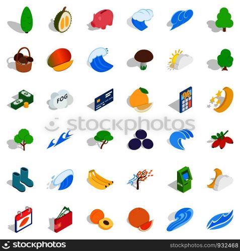 Vital icons set. Isometric style of 36 vital vector icons for web isolated on white background. Vital icons set, isometric style