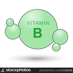 Vitamin B icon. A conditional image of a vitamin for a thematic design. Flat style.