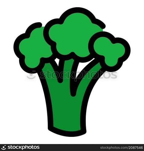 Vitamin broccoli icon. Outline vitamin broccoli vector icon color flat isolated. Vitamin broccoli icon color outline vector
