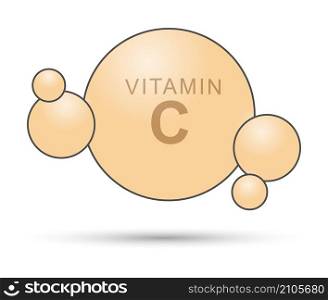 Vitamin C icon. A conditional image of a vitamin for a thematic design. Flat style.