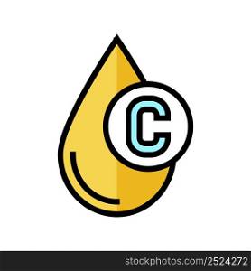 vitamin c in lemon color icon vector. vitamin c in lemon sign. isolated symbol illustration. vitamin c in lemon color icon vector illustration