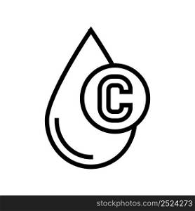 vitamin c in lemon line icon vector. vitamin c in lemon sign. isolated contour symbol black illustration. vitamin c in lemon line icon vector illustration
