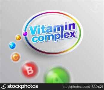Vitamin complex label logo inspiration for healthy life.