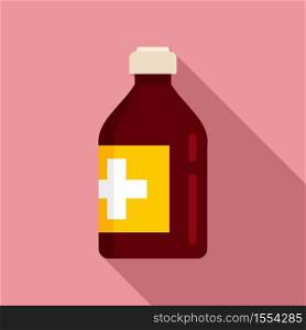 Vitamin cough syrup icon. Flat illustration of vitamin cough syrup vector icon for web design. Vitamin cough syrup icon, flat style