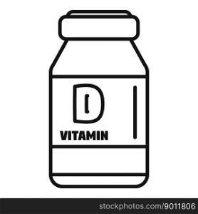 Vitamin D nutrient icon outline vector. Skin diet. Medical health. Vitamin D nutrient icon outline vector. Skin diet