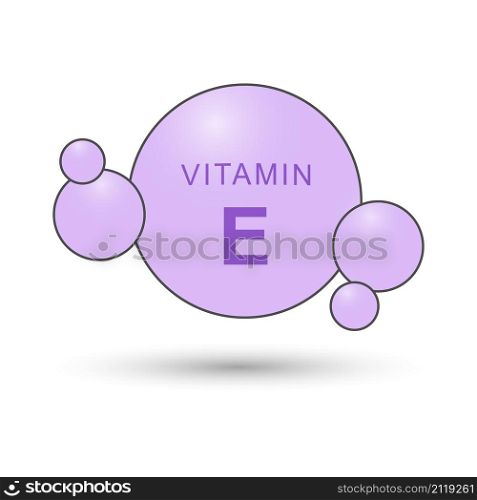 Vitamin E icon. A conditional image of a vitamin for a thematic design. Flat style.
