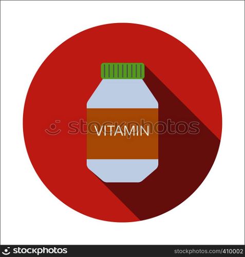 Vitamin flat icon isolated on white background. Vitamin flat icon