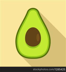 Vitamin half avocado icon. Flat illustration of vitamin half avocado vector icon for web design. Vitamin half avocado icon, flat style