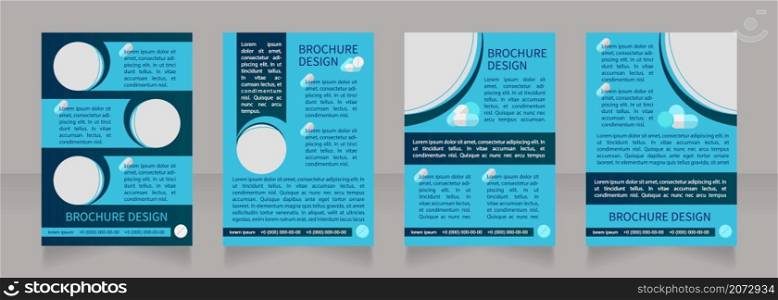 Vitamins and supplements blank brochure layout design. Vertical poster template set with empty copy space for text. Premade corporate reports collection. Editable flyer paper pages. Vitamins and supplements blank brochure layout design