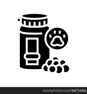 vitamins for pet glyph icon vector. vitamins for pet sign. isolated contour symbol black illustration. vitamins for pet glyph icon vector illustration