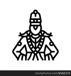 vithoba god indian line icon vector. vithoba god indian sign. isolated contour symbol black illustration. vithoba god indian line icon vector illustration