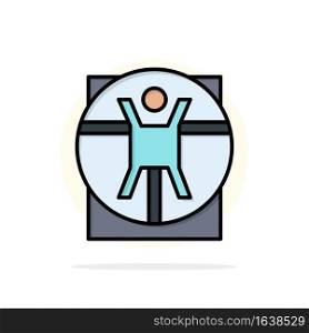 Vitruvian, Man, Medical, Scene Abstract Circle Background Flat color Icon