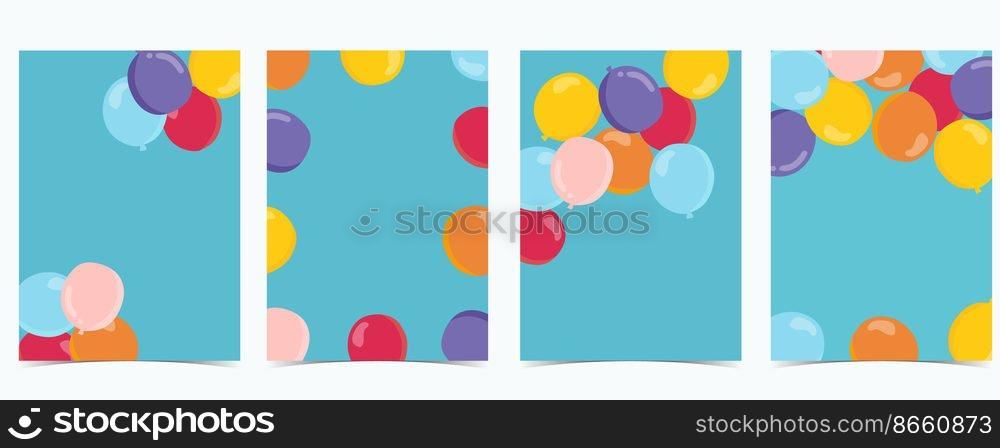 vivid balloon on blue background for party