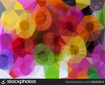 Vivid color polygonal background, Vector illustration triangular style