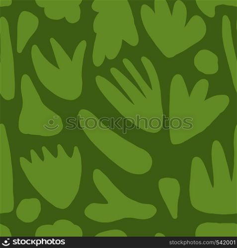 Vivid floral seamless pattern. Hand drawn green blots backdrop. Contemporary abstract shapes. Concept trendy motley fabric textile design. Modern floral seamless pattern. Hand drawn green blots backdrop.