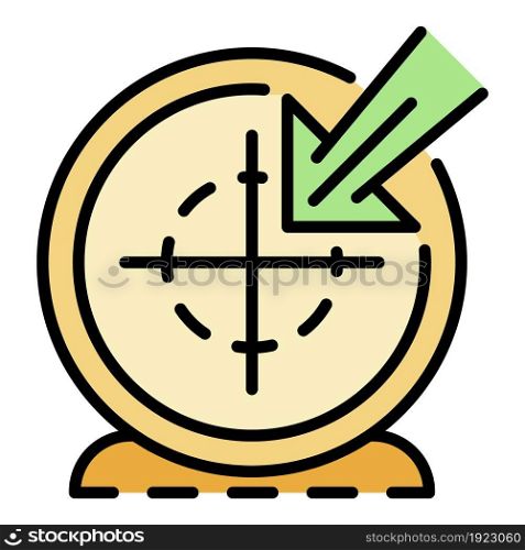 Vlog target icon. Outline vlog target vector icon color flat isolated on white. Vlog target icon color outline vector