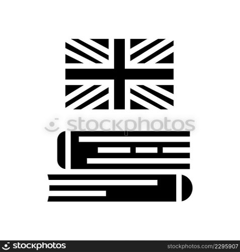 vocabulary english glyph icon vector. vocabulary english sign. isolated contour symbol black illustration. vocabulary english glyph icon vector illustration