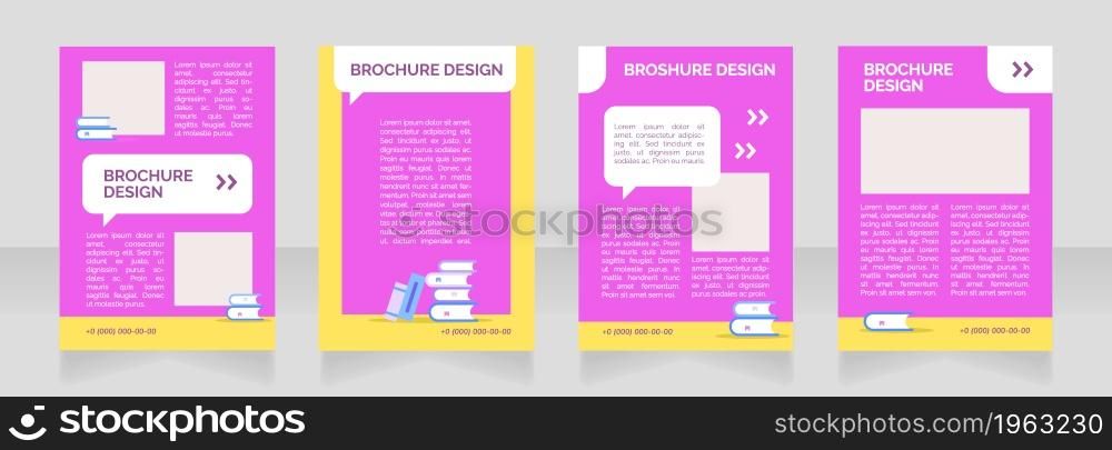 Vocational school blank brochure layout design. Postsecondary education. Vertical poster template set with empty copy space for text. Premade corporate reports collection. Editable flyer paper pages. Vocational school blank brochure layout design