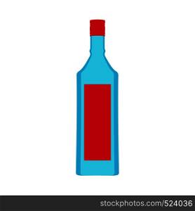 Vodka bottle alcohol beverage glass drink vector icon. Bar isolated white liquid clear crystal. Spirit aperitif cartoon sake
