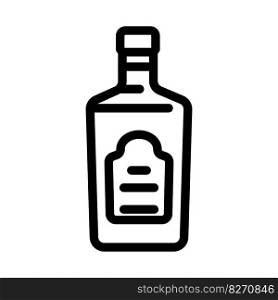 vodka drink bottle line icon vector. vodka drink bottle sign. isolated contour symbol black illustration. vodka drink bottle line icon vector illustration