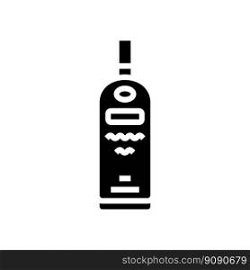 vodka glass bottle glyph icon vector. vodka glass bottle sign. isolated symbol illustration. vodka glass bottle glyph icon vector illustration