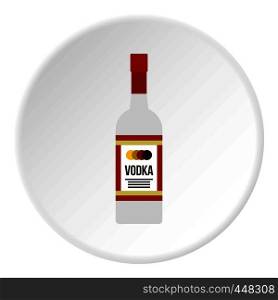 Vodka icon in flat circle isolated vector illustration for web. Vodka icon circle