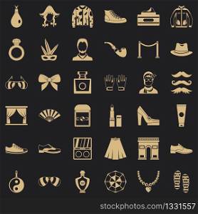 Vogue icons set. Simple style of 36 vogue vector icons for web for any design. Vogue icons set, simple style