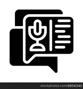 voice chatting with call center glyph icon vector. voice chatting with call center sign. isolated contour symbol black illustration. voice chatting with call center glyph icon vector illustration