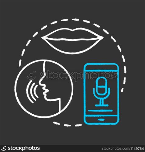 Voice control chalk concept icon. Smart house management idea. Innovative technology for apartment. Verbal interaction. Sound recognition software. Vector isolated chalkboard illustration
