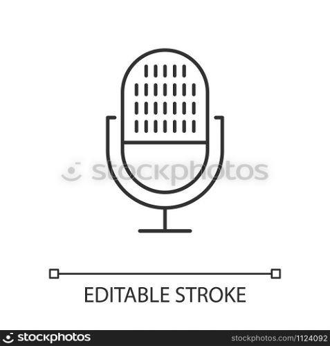 Voice control linear icons set. Sound request. Speech recognition process. Microphone using modes.Thin line illustrations. Contour symbols. Vector isolated outline illustrations. Editable stroke
