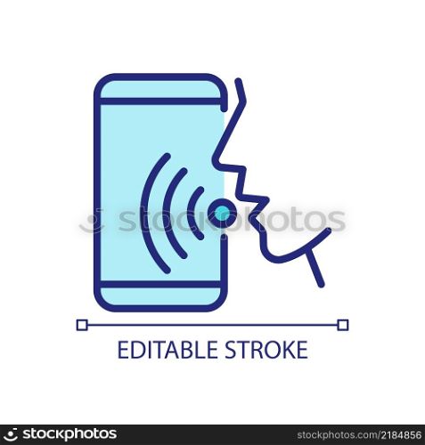 Voice control pixel perfect RGB color icon. Audio command for application. Internet of Things. Isolated vector illustration. Simple filled line drawing. Editable stroke. Arial font used. Voice control pixel perfect RGB color icon