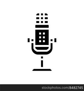 voice mic microphone glyph icon vector. voice mic microphone sign. isolated symbol illustration. voice mic microphone glyph icon vector illustration