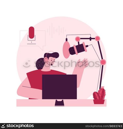 Voice over services abstract concept vector illustration. Voice over recording studio, audio and video production services, narration artist, advertising agency, text to speech abstract metaphor.. Voice over services abstract concept vector illustration.