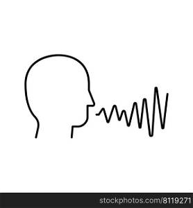 voice vocal line icon vector. voice vocal sign. isolated contour symbol black illustration. voice vocal line icon vector illustration