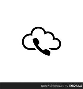 Voip, IP Telephony. Flat Vector Icon illustration. Simple black symbol on white background. Voip, IP Telephony sign design template for web and mobile UI element. Voip, IP Telephony Flat Vector Icon