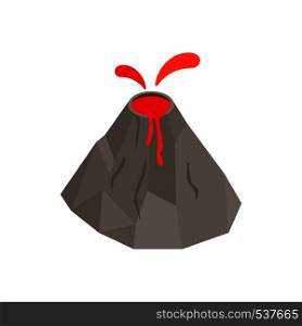 Volcano erupting icon in isometric 3d style on a white background. Volcano erupting icon, isometric 3d style