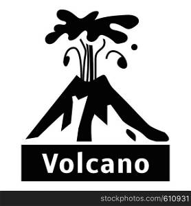 Volcano eruption logo. Simple illustration of volcano eruption vector logo for web design isolated on white background. Volcano eruption logo, simple style